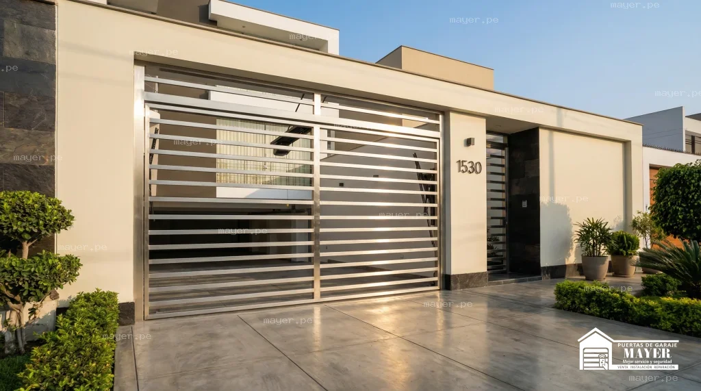 Puerta garaje acero inoxidable alta seguridad mayer